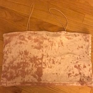 Velvet pink crop top
